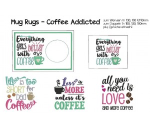 ITH - Mug Rugs - Coffee Addicted